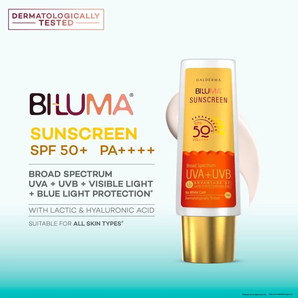Biluma Sunscreen SPF50+ UVA+UVB Filters Reduces Dark Spot & Evens Skin Tone - Slide 3